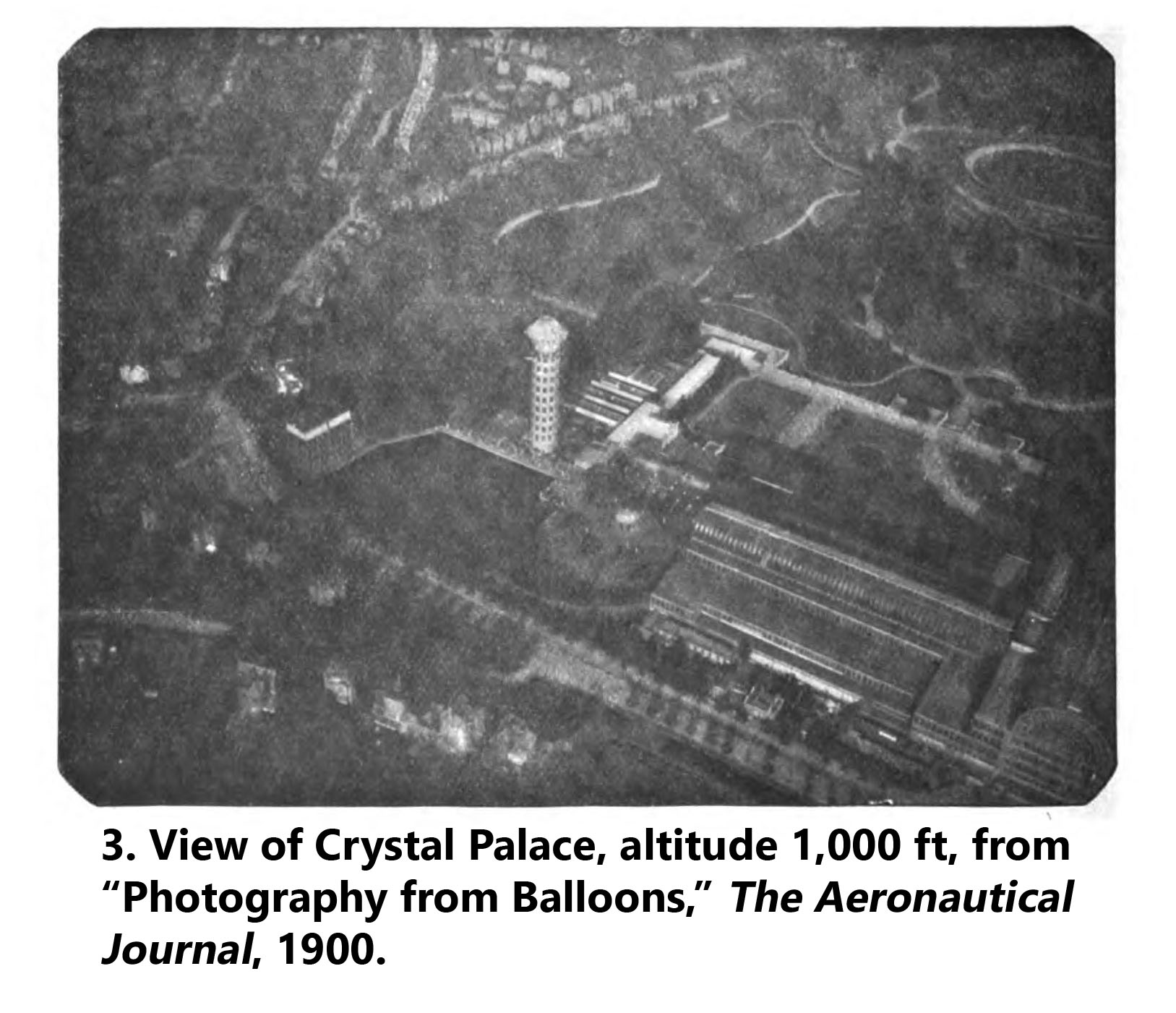 Aerial photo of the Crystal Palace in London from 1,000 ft, 1900