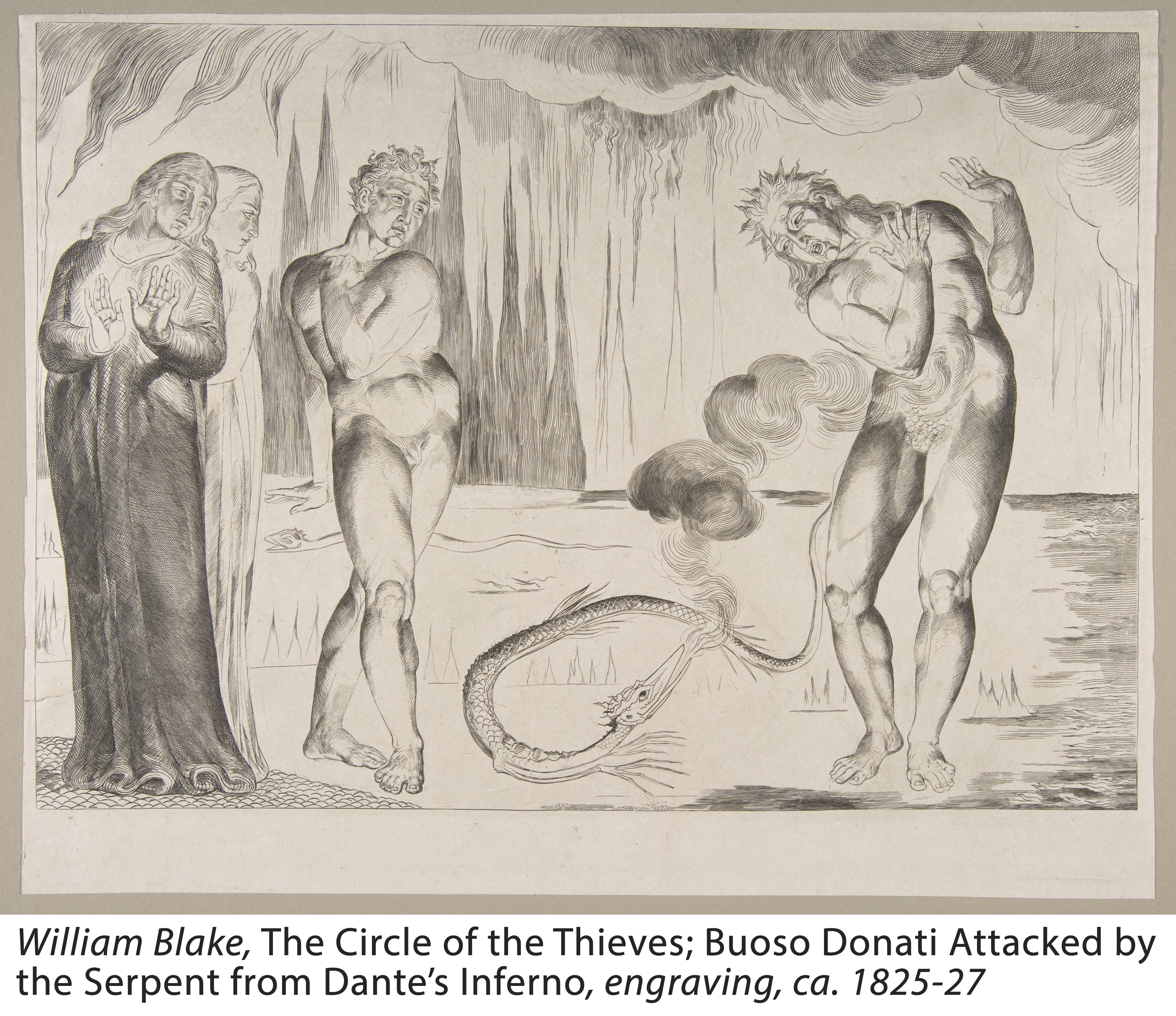 Engraving by William Blake, The Circle of the Thieves
