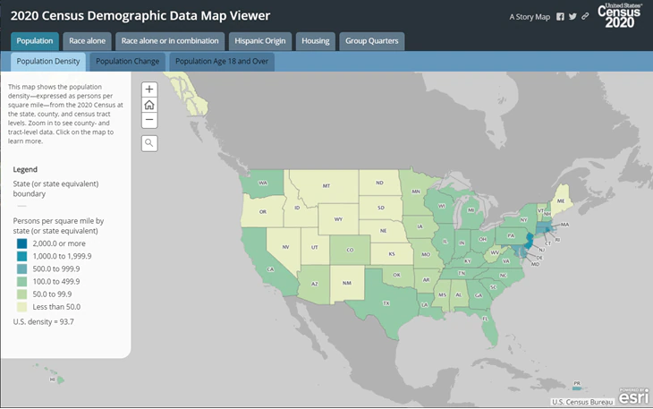 2020 Census Demographic Data Map Viewer screenshot