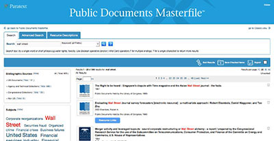 See the New Public Documents Masterfile