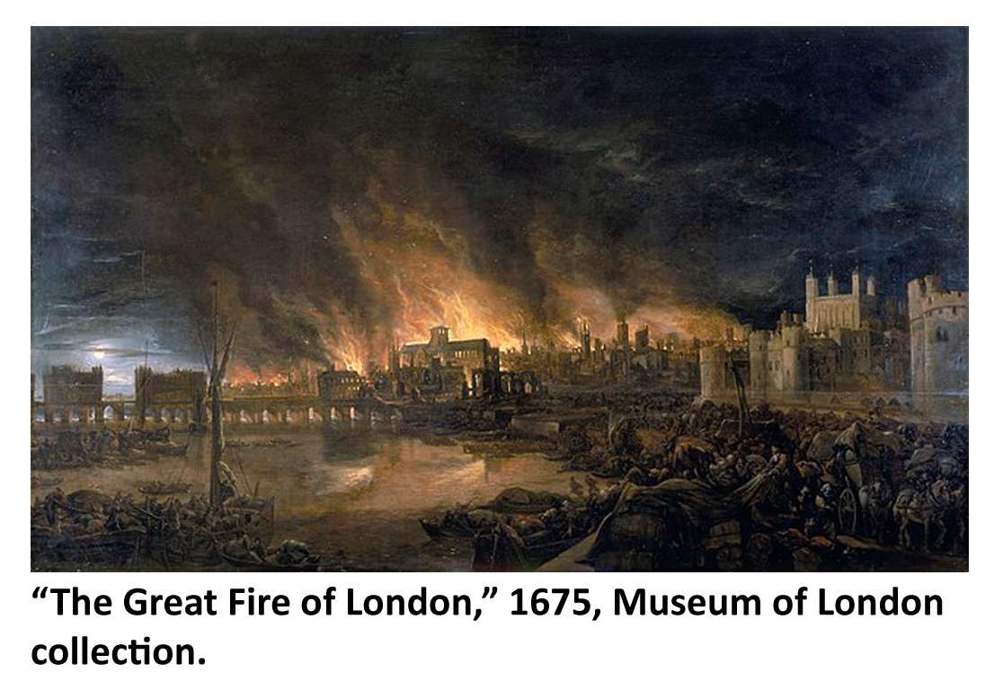 Painting of the Great Fire of London