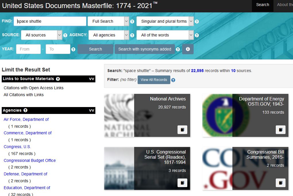 Improved Display in United States Documents Masterfile